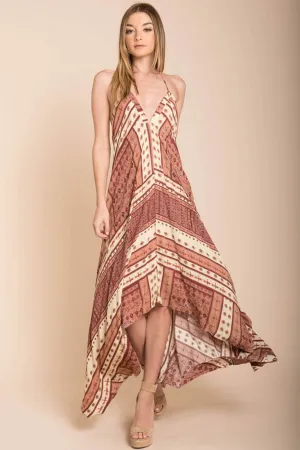 Romani Fall Maxi Dress Rust