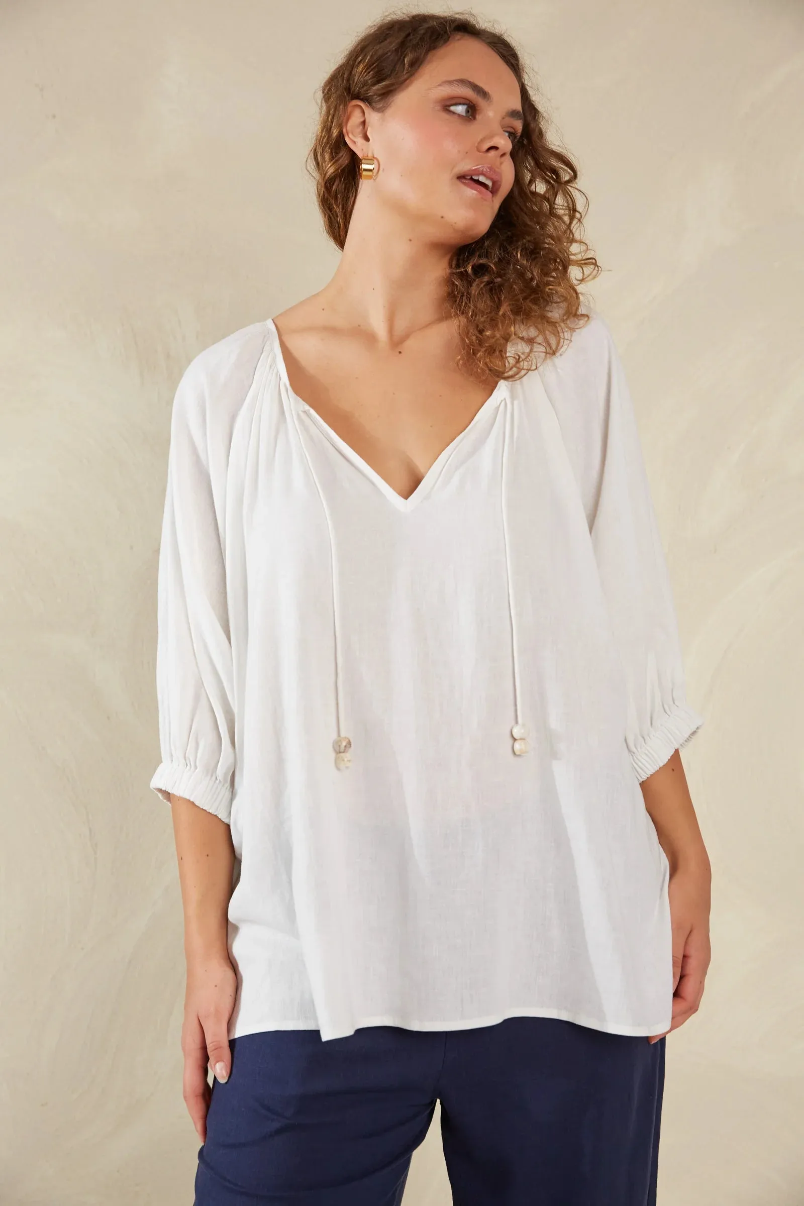 Sardinia Relaxed Blouse/ONE SIZE