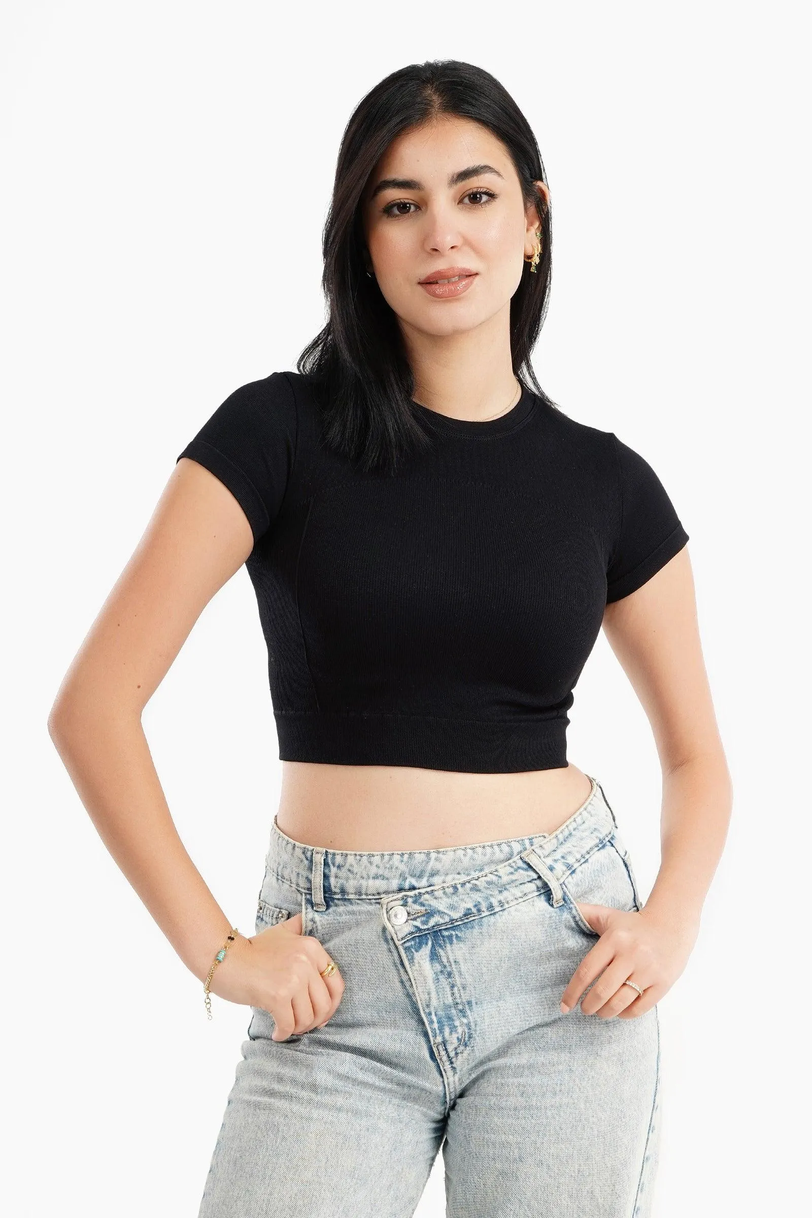 Short Sleeves Cropped Top