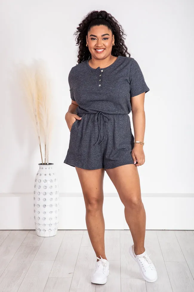 Simple Times Dark Grey Romper FINAL SALE