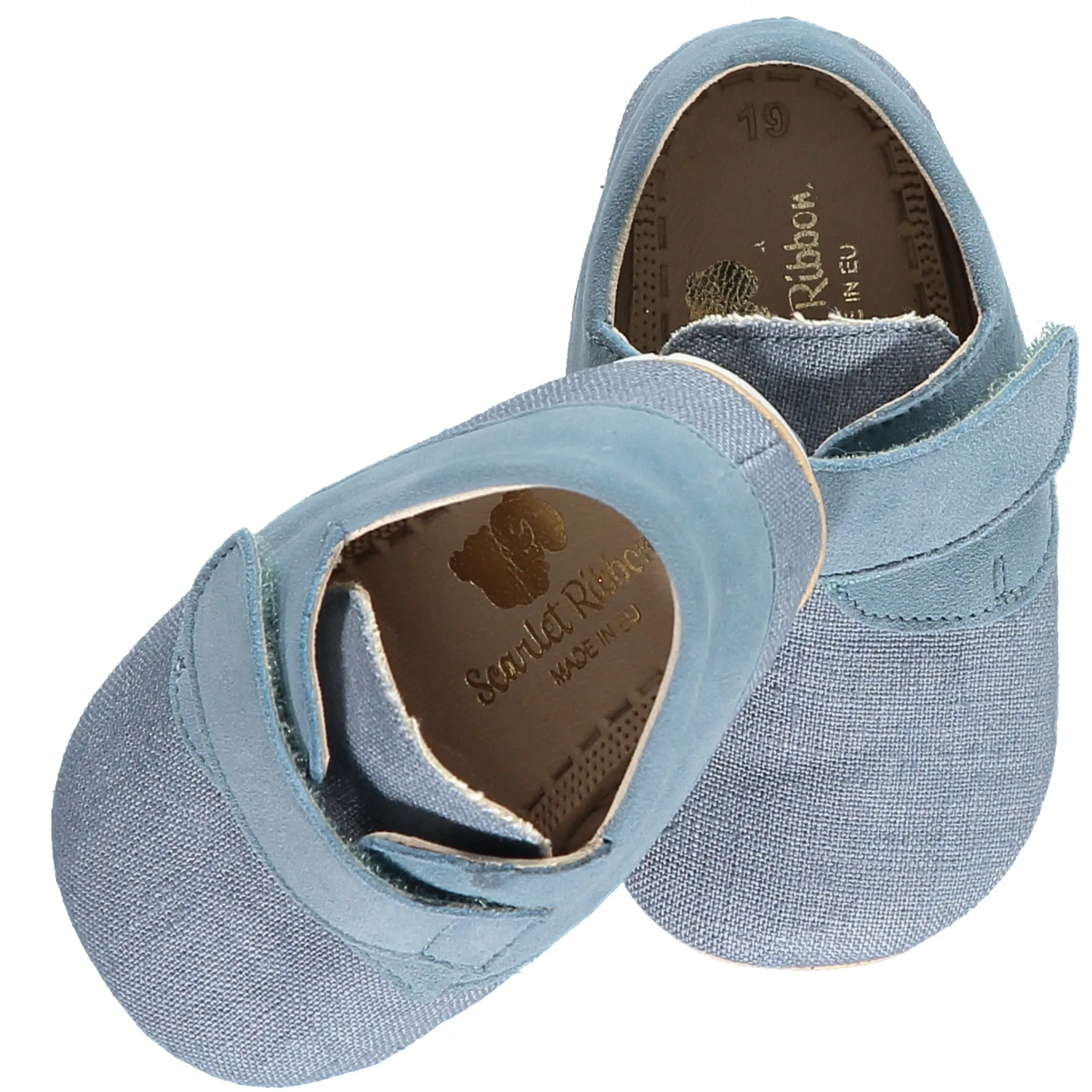 Soft Linen Baby 'Charlie' Shoes - Light Denim