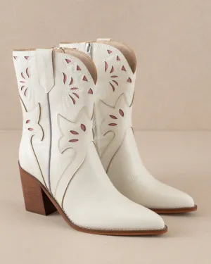 Sorrel Paneled Western Bootie in White