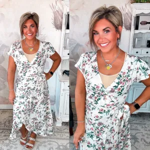 Stay With Me Forever Floral Dress - Cream