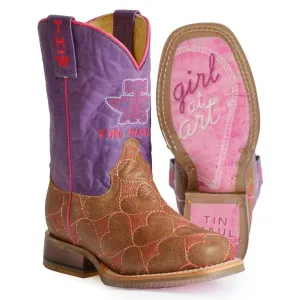 Tin Haul Girl's Lotta Heart Square Toe Boot