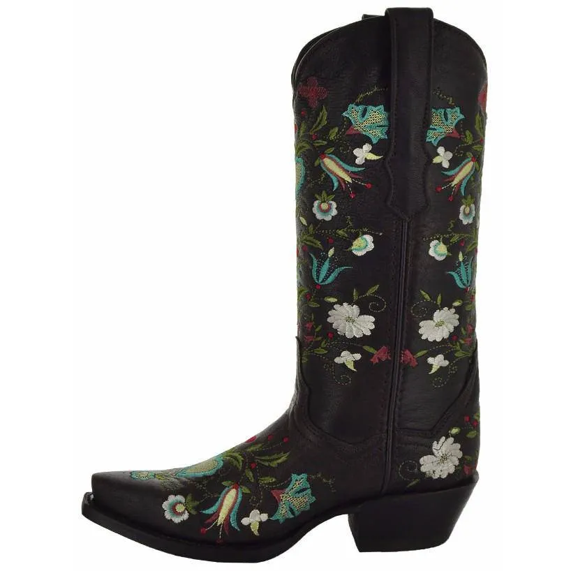 Wildflower Boots | Floral Embroidered Cowgirl Boots (M50030)