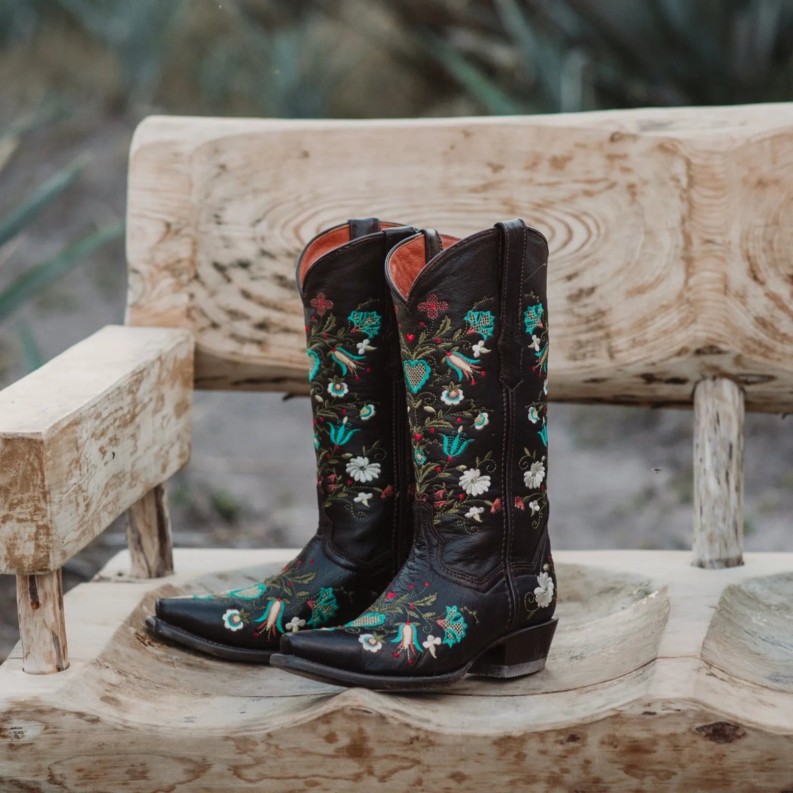 Wildflower Boots | Floral Embroidered Cowgirl Boots (M50030)