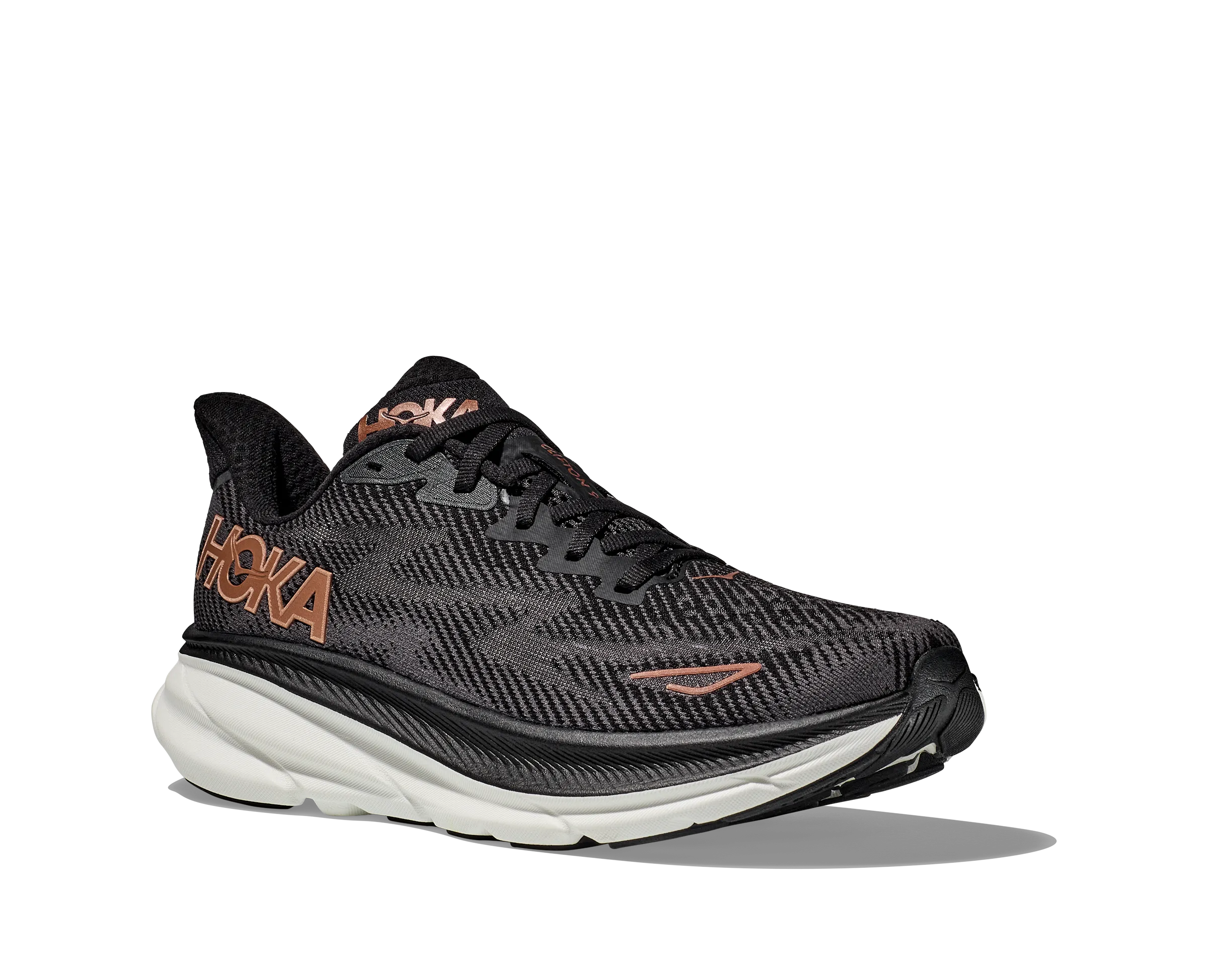 Women's Hoka Clifton 9 Color: Black/Copper