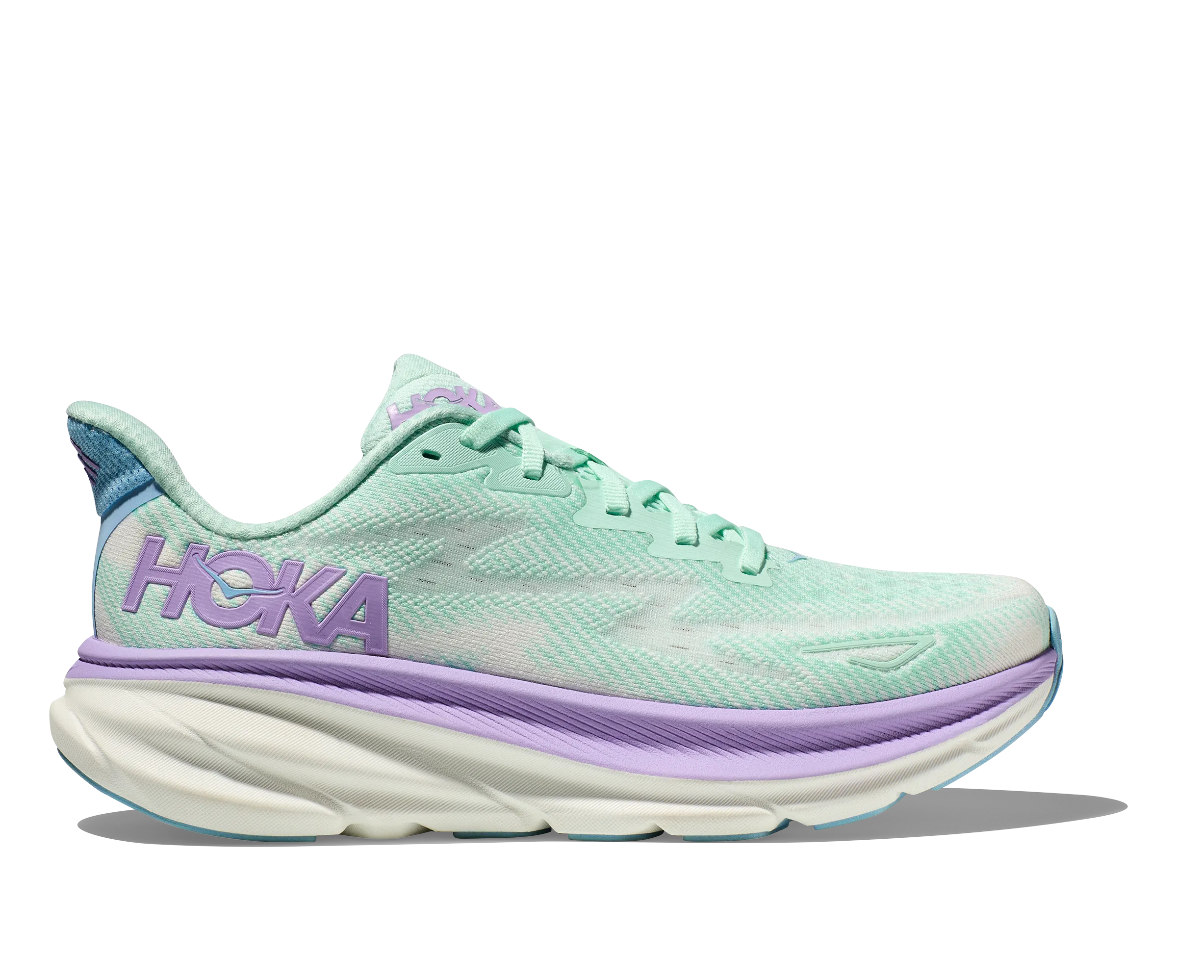 Women's Hoka Clifton 9 Color: Sunlit Ocean / Lilac Mist