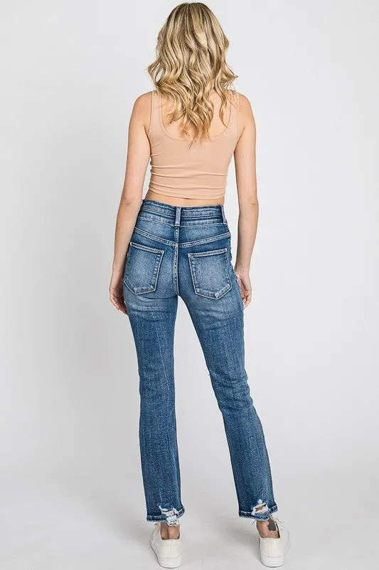 Zoey Super High Rise Destroyed Slim Straight Jeans